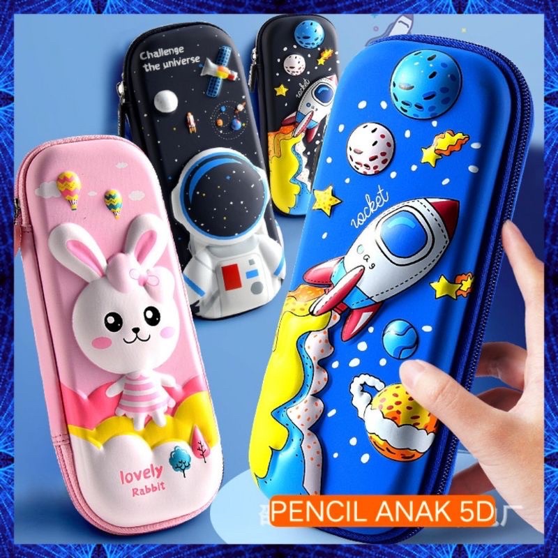 

Tempat Pensil 3D Timbul Anak Karakter Motif Lucu Bahan EVA Waterproof / Kotak Pensil Anak Sekolah Silikon Alat Tulis