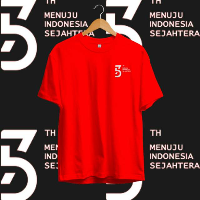 KAOS HUT INDONESIA 75 MENUJU indonesia SEJAHTERA 17 agustus LOGO KECIL KATUN COMBED 30S