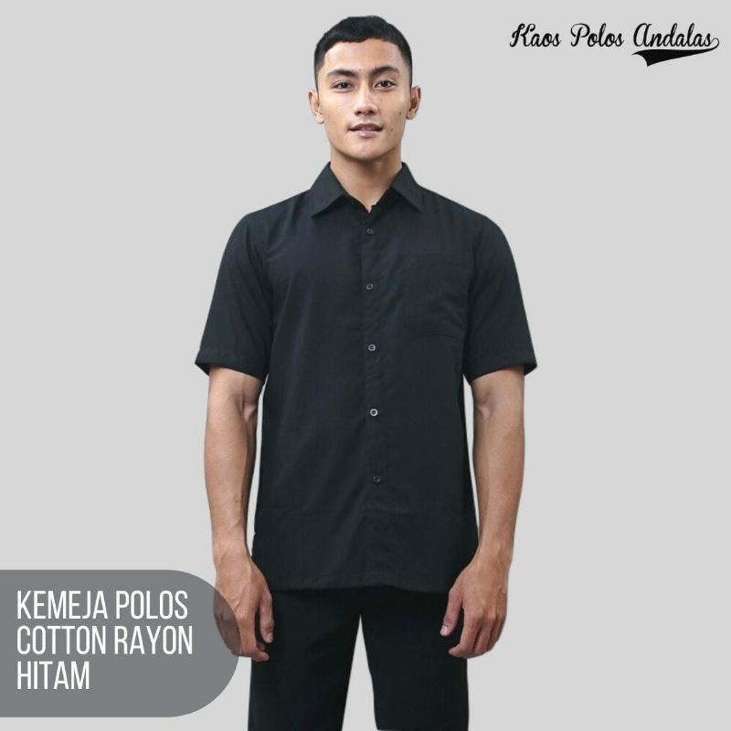 KEMEJA POLOS PRIA LENGAN PENDEK BAHAN COTTON RAYON