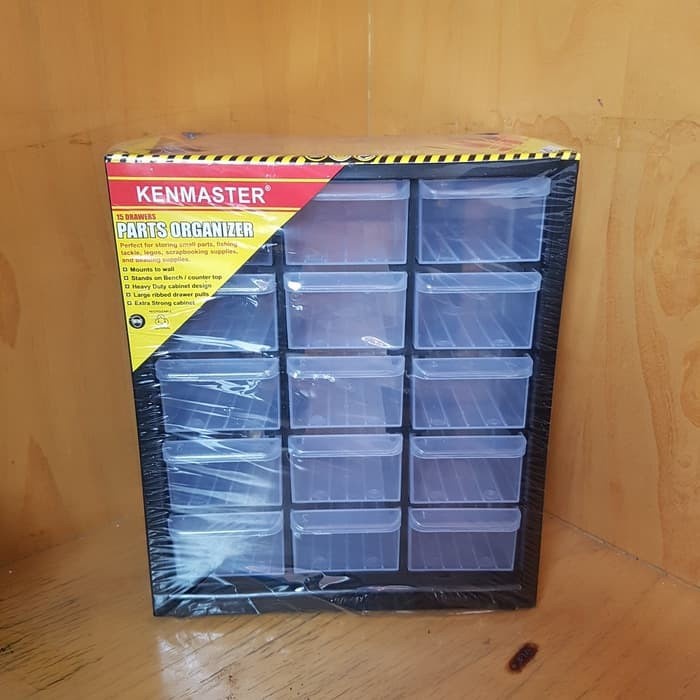 Rak Drawer Kenmaster Kotak Susun 15 Slot - Part Organizer Komponen