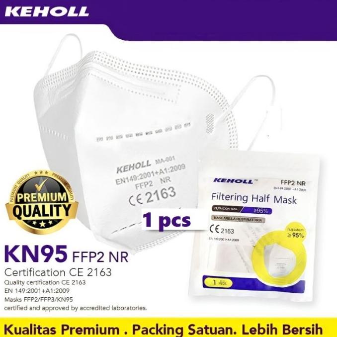 Murah Masker Kn95 Kn 95 White Putih 4Ply 4 Ply Earloop Keholl Kn90 1 Pcs