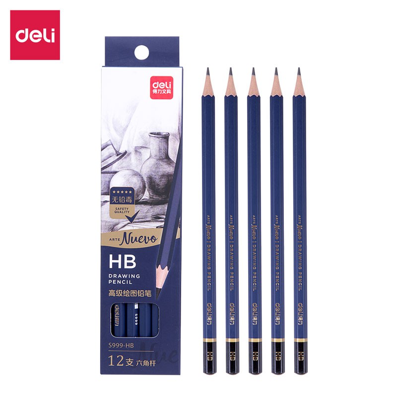 

Deli Drawing Pencil Pensil Gambar 2B/HB 12pcs/BOX S999-HB