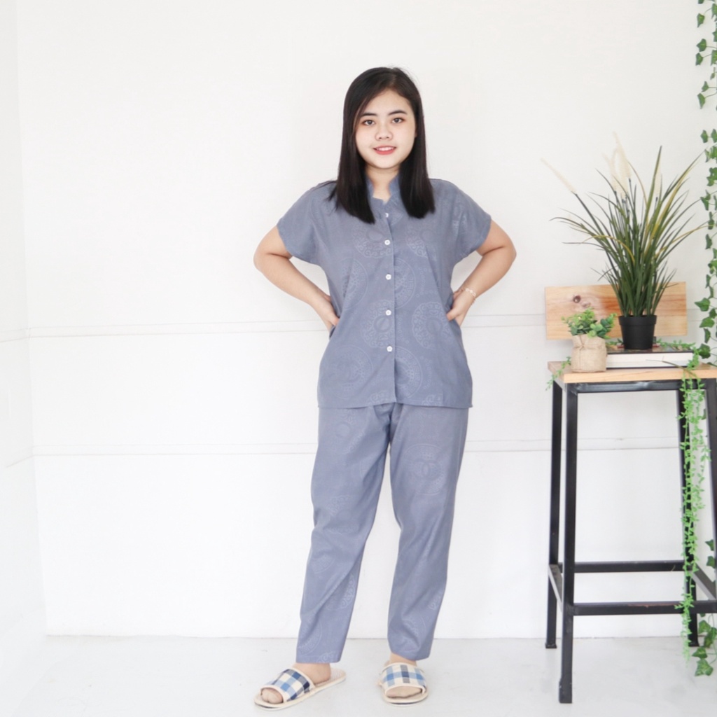 IZANY Piyama Anak Coway / Set Coway Size 14 SATIN APPLE banyak motif-EMBOS GREY