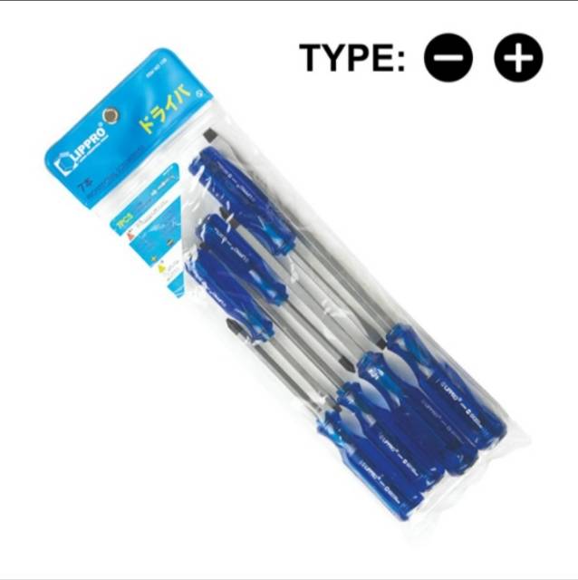LIPPRO OBENG GO THRU 7 PCS SCREWDRIVER LIPRO 7PCS IMPACT SCREW DRIVER SET 7 PCS LIPRO