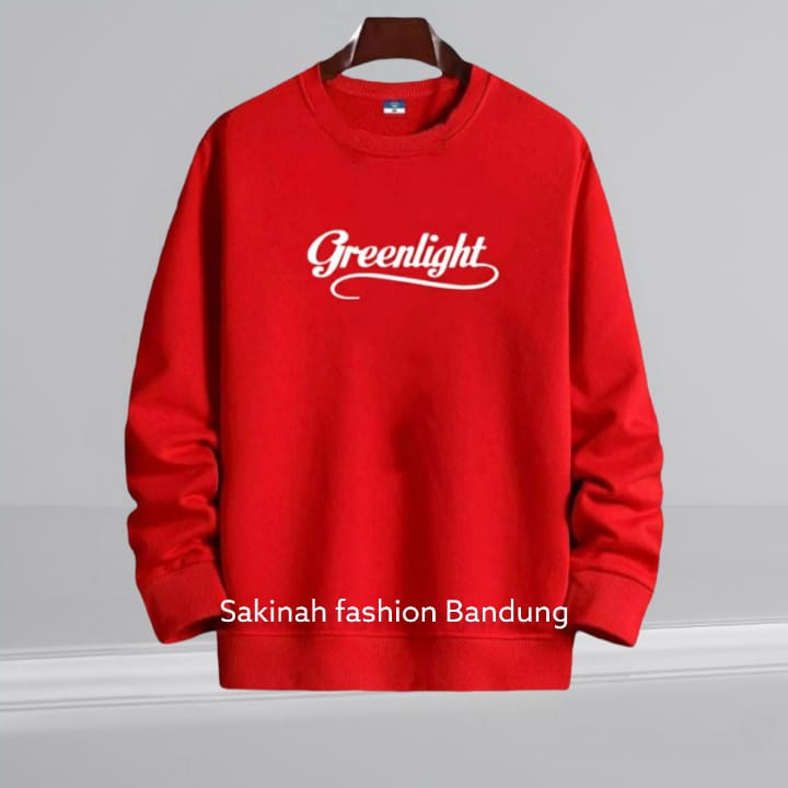 CREWNECK GREENLIGHT PRIA - WANITA  TERBARU / KOREAN STYLE BAHAN FLEECE KATUN LEMBUT DAN TEBAL