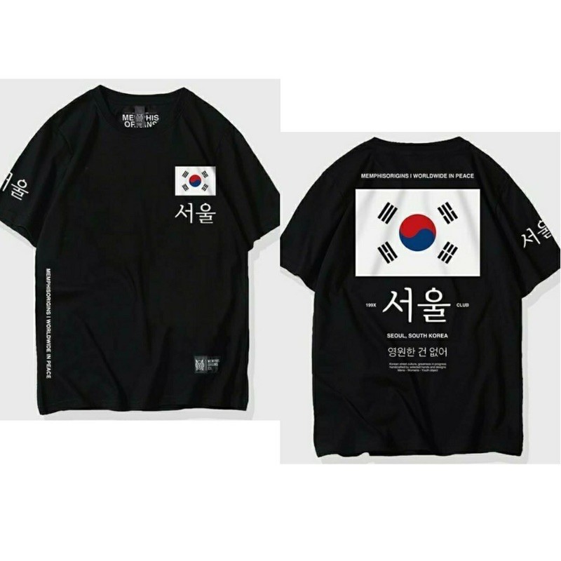 Kaos Distro Memphis Origins Lengan Pendek SEOUL Black&White | T-Shirt korea