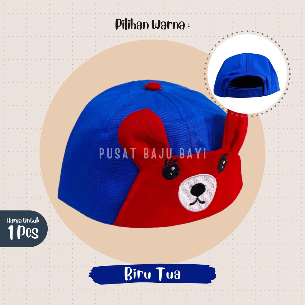 Topi Bayi Baseball Anak 1 sd 3 Tahun Hat Baby BEAR Dua Warna Kualitas Impor