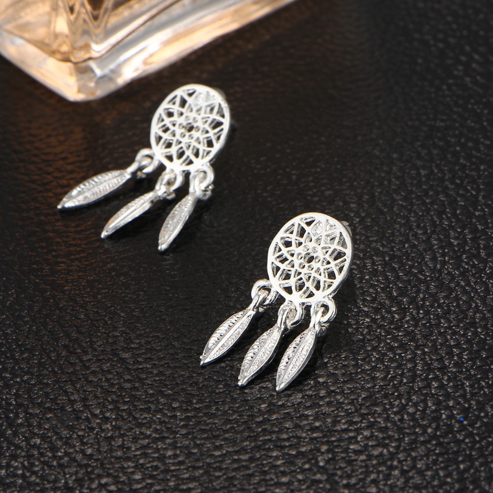 Hu Hu Hu Hu Hu Alat Bantu Pasang Kacamata♡ Set Kalung Anting Cincin Gelang Desain Dream Catcher Hollow Untuk Wanita