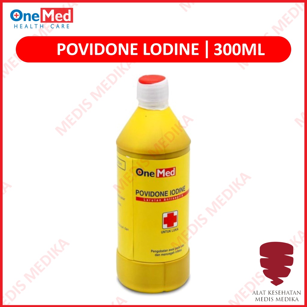 Povidone Iodine 10% 300ML Obat Tetes Merah Peralatan P3K Onemed