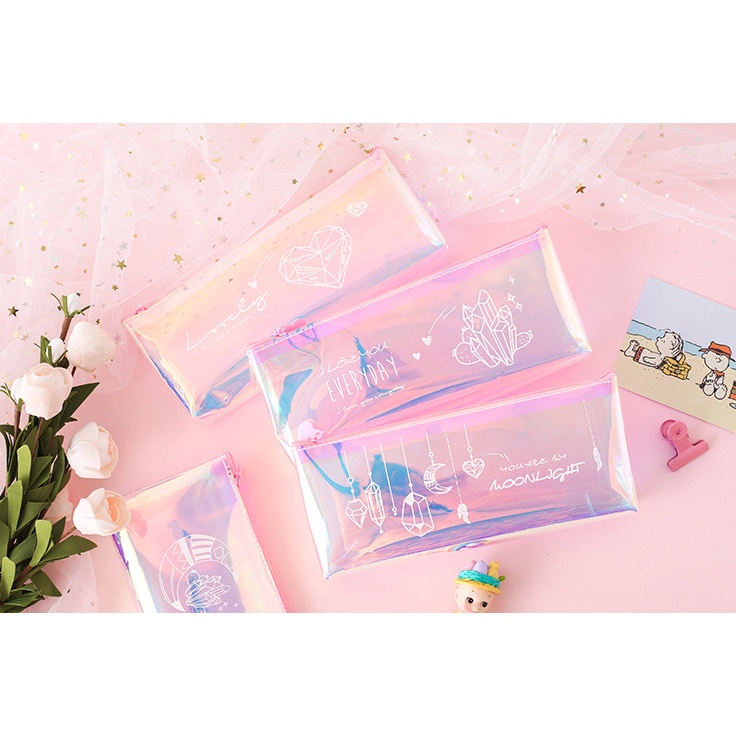 

[areum.in] Kotak Pensil / Tempat Pensil Hologram Transparan