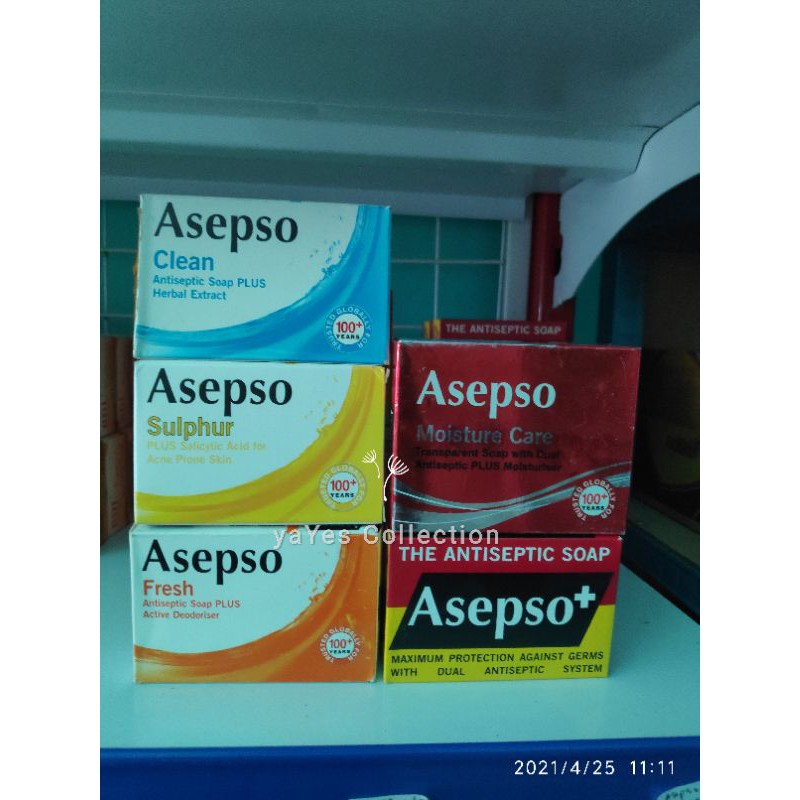 Asepso + Sulphur jerawat Sabun Batang 80 g Antiseptik Soap Max Protection against antiseptic kuman