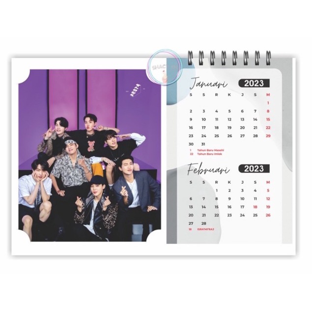 Kalender Meja 2023 Idol Grup KPOP BTS NCT ENHYPEN Treasure NCT Dream