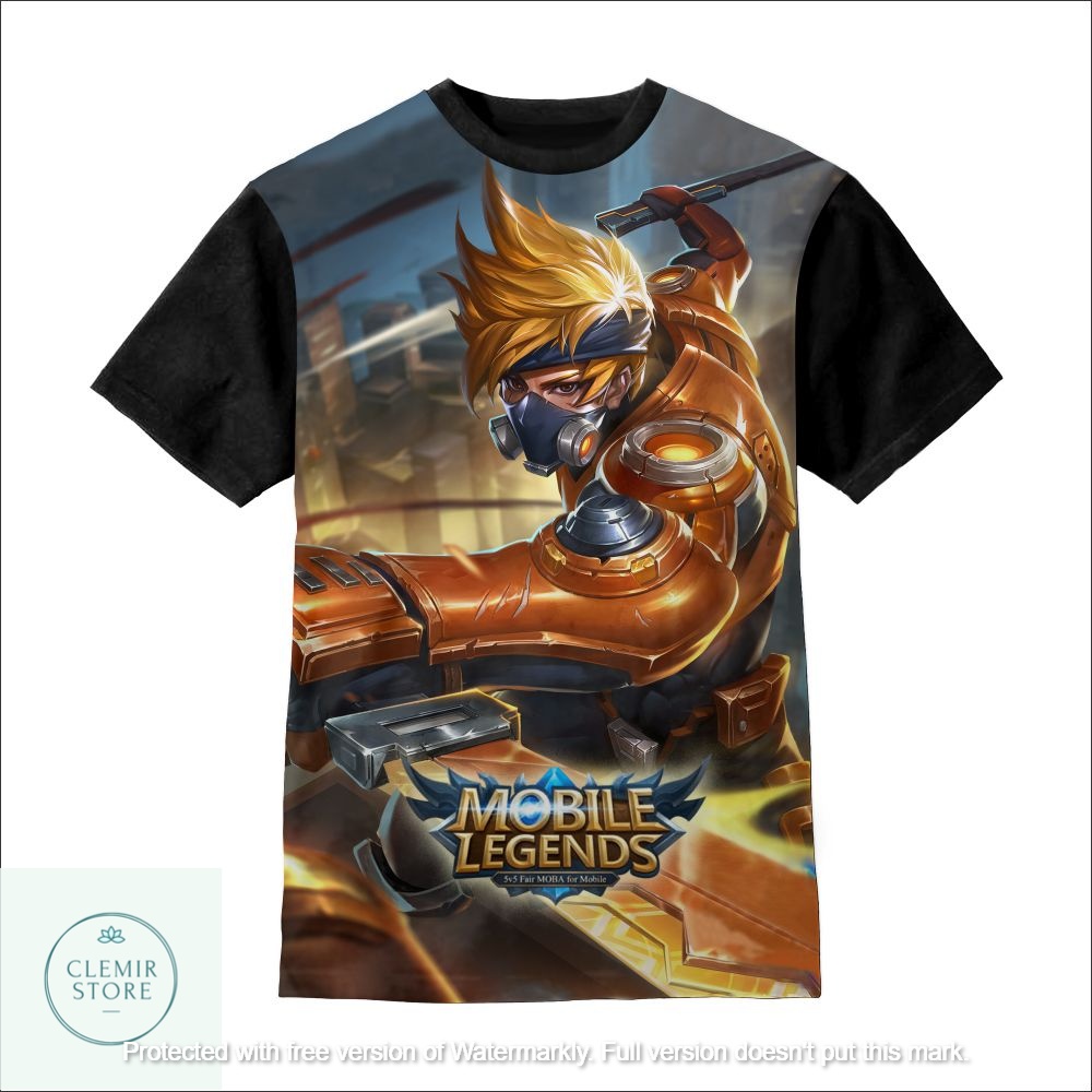 Kaos 3D Anak | Baju Printing - Baju Mobile Legend Ml Fullprint Hayabusa Cave Assasin Untuk Usia 1-12