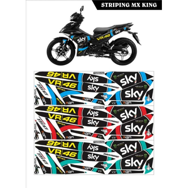 striping sticker variasi Yamaha MX king 150 SKy VR 46