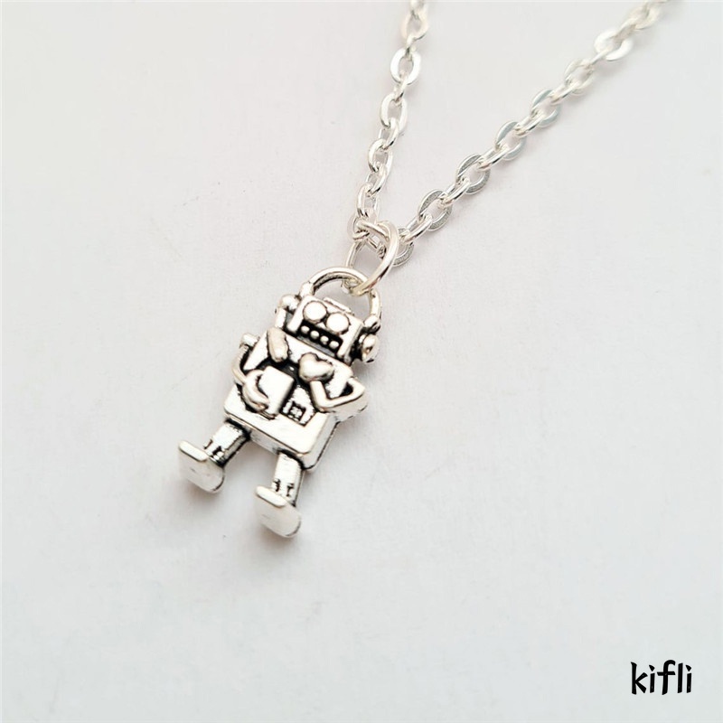 Kalung Liontin,Robot Mini,Gaya Retro Hip Hop,Untuk Unisex