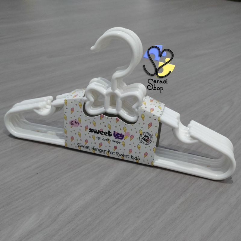 Hanger / Gantungan Baju Anak / Bayi Model Pita Sweet Icy-WHITE