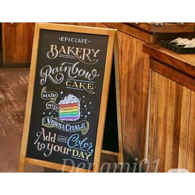 

PAPAN TULIS KAPUR 2 MUKA PAPAN BOARD KAYU PAPAN MENU CAFE