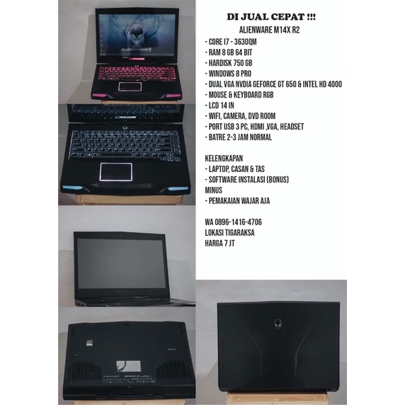 preloved laptop Alienware M14x R2