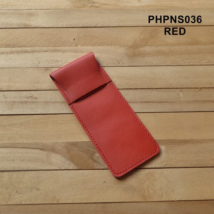 

tempat pensil kulit kulit asli warna merah pencil case
