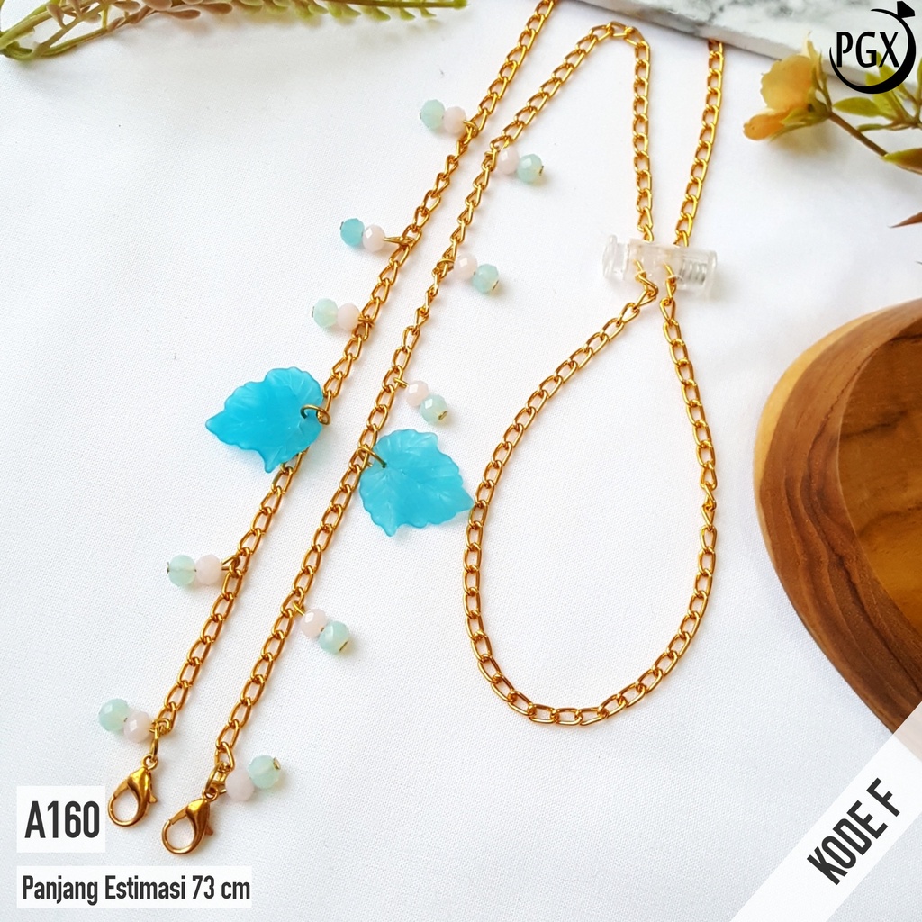 PGX Strap Masker - Tali Masker - Kalung Masker Mute Kristal Kaca Berkilau Aksesoris Fashion A160