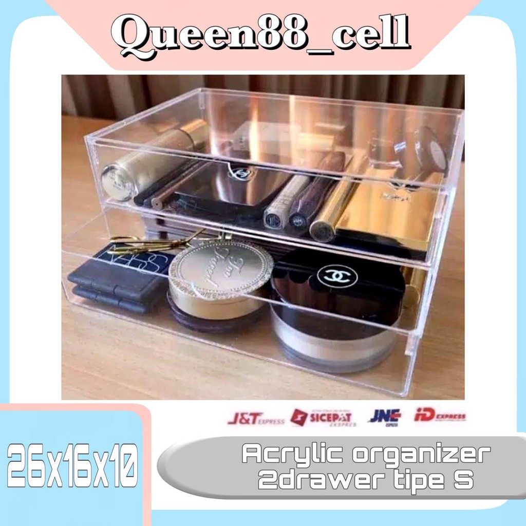 Acrylic Organizer 2drawer tipe S