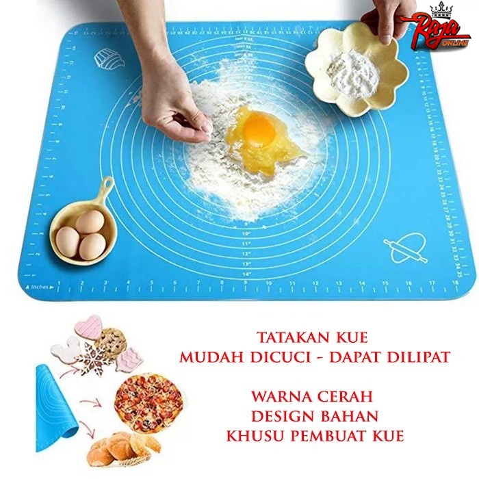 AK05 - Alas Adonan Kue Baking Bahan Silikon Anti Lengket 50X40 cm