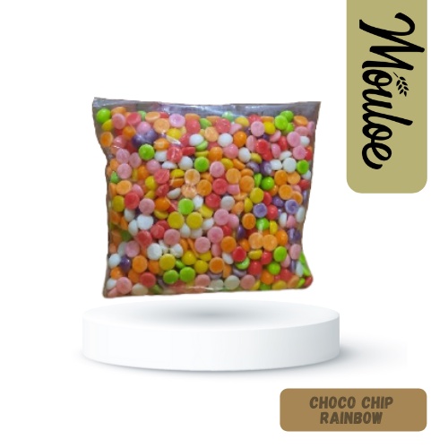 

CHOCO CHIPS RAINBOW 100gr | Mouloemart | coklat chip untuk hiasan kue