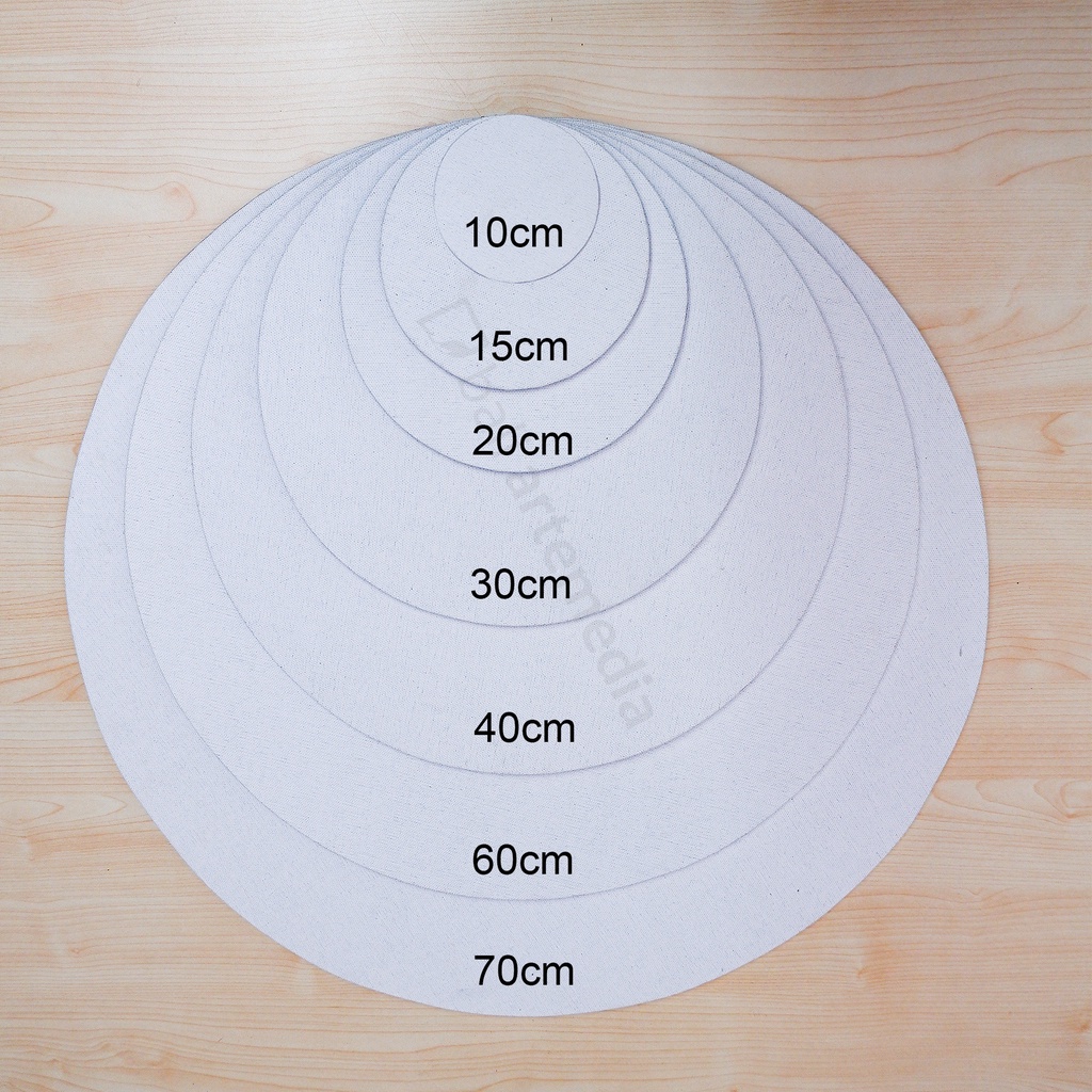 100% Cotton Canvas Board Round Bali Artemedia - Studio Grade - Diameter 10 / 15 / 20 / 30cm