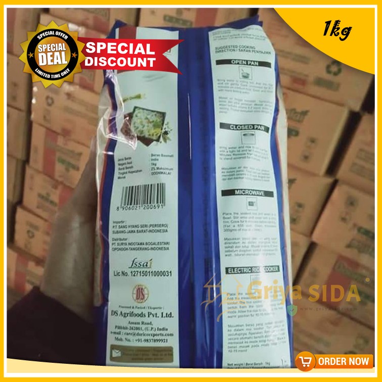 Beras basmati doonmalai 1kg Asli donmalai basmati sella rice premium harga grosir