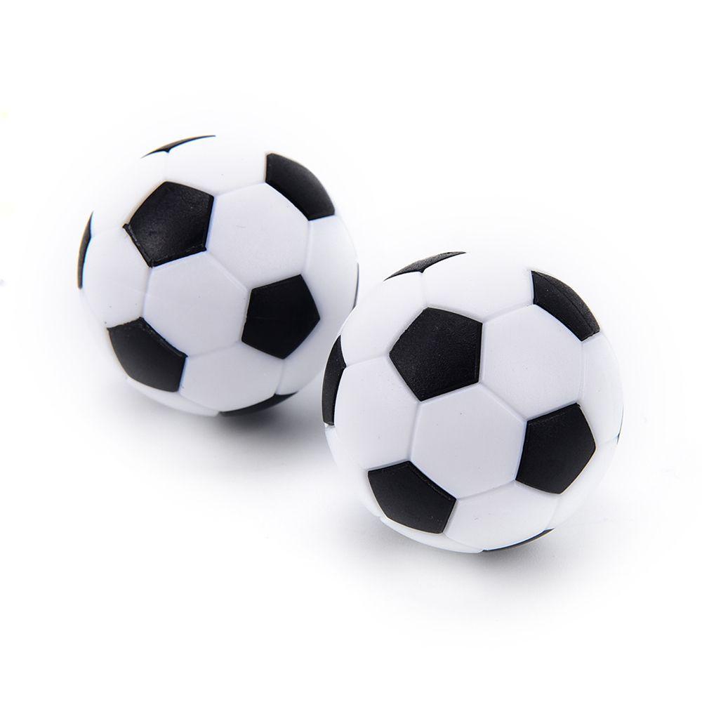 Rebuy 4pcs / Set Bola Sepak Meja Mini 32mm Warna Hitam + Putih Untuk Anak / Dewasa