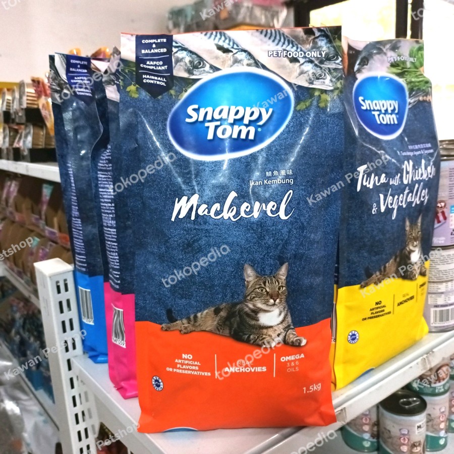 Snappy Tom Mackerel 1.5kg Dry Food Makanan Kucing