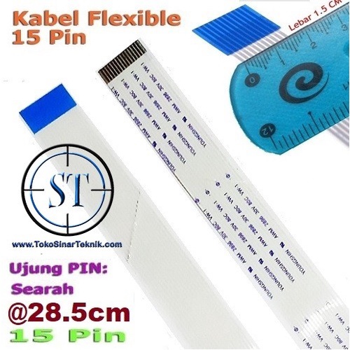 Kabel Flexible 15Pin Panjang 28 cm Searah 15 Jalur 15P Optik Cable 15 pin Straight DVD Mesin Fleksibel Sejajar