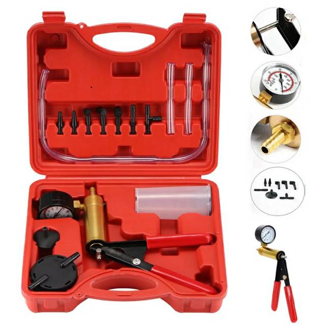 Brake Bleeder Kit Bleeding Rem ABS  Pompa Tester Kit DIY Cairan Rem Pressure Vacuum Gauge Mobil