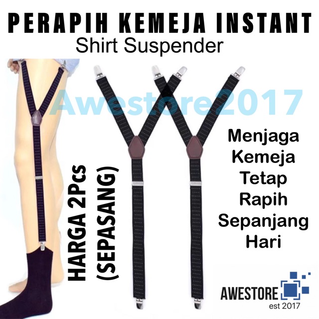 Shirt Suspender Paha Intactor Leg Holder Suspenders Perapih Penahan Kemeja Kaus Kaki Formal