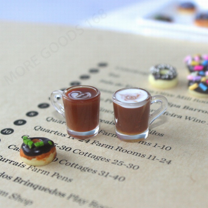 Mini Latte Art Model Kopi Untuk 1:12 Dollhouse Miniatur Dekorasi Aksesori Mainan Micro Landscape Decor Shooting Prop (Stok Tersedia)