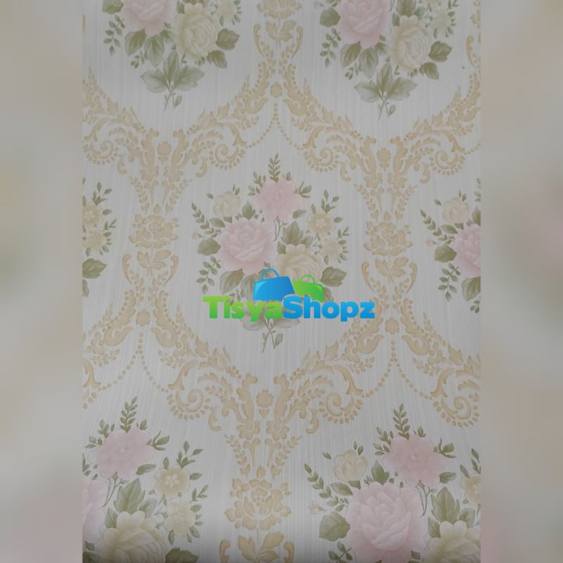 Wallpaper Bunga Batik Soft Krem / Walpaper Dinding