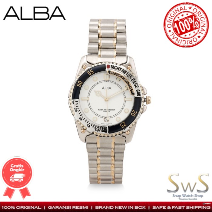 Alba Quartz Stainless Steel AXDA60 Original Jam Tangan Pria