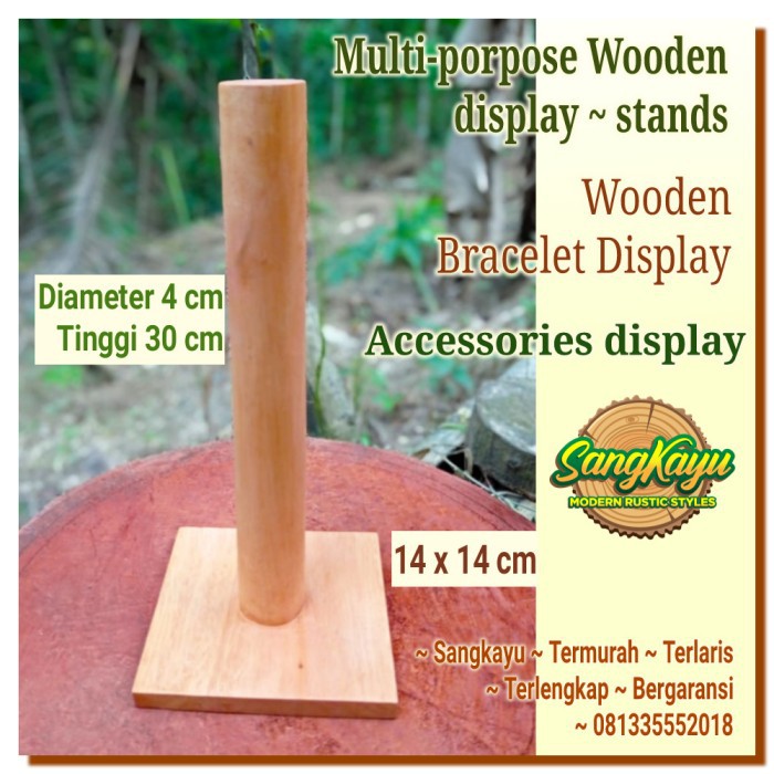 Display gelang kayu pajangan perhiasan aksesoris accessories display