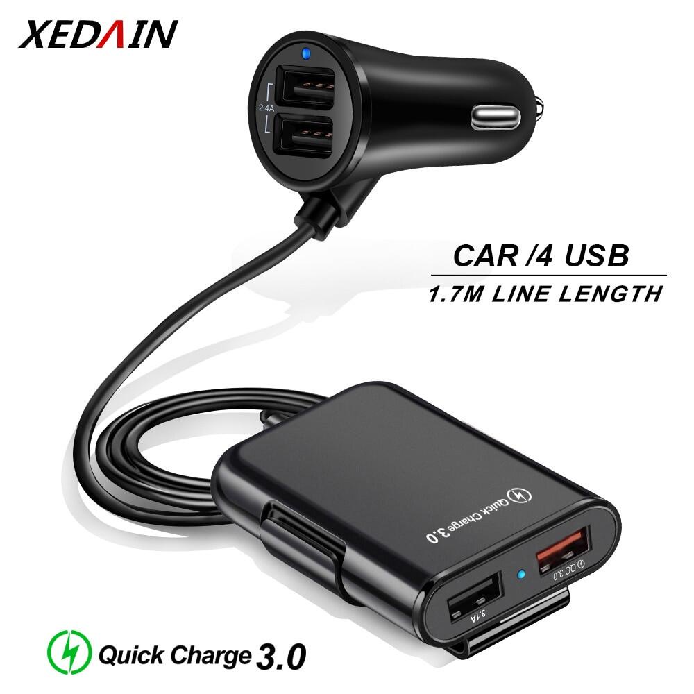 Mobil Charger HP 4 Port USB 2 Port USB HP Car Charger Super Fast Charging 3.1A Qualcomm QC3.0 8A 4 in 1