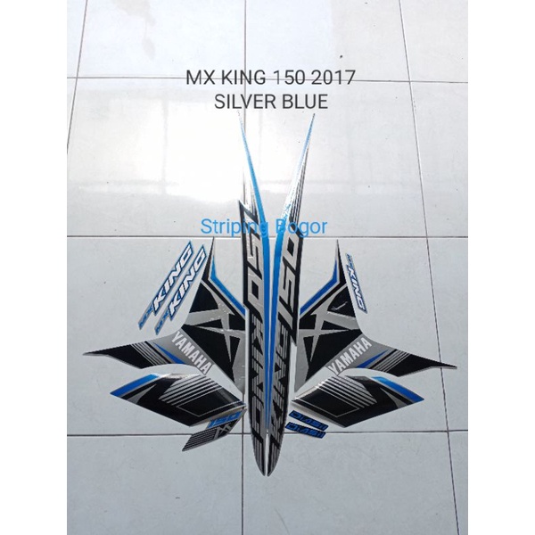 Striping Stiker Motor Yamaha MX King 150 2017 Silver Blue Biru