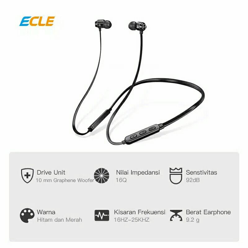ECLE EEH0117 Earphones Bluetooth 5.1 New