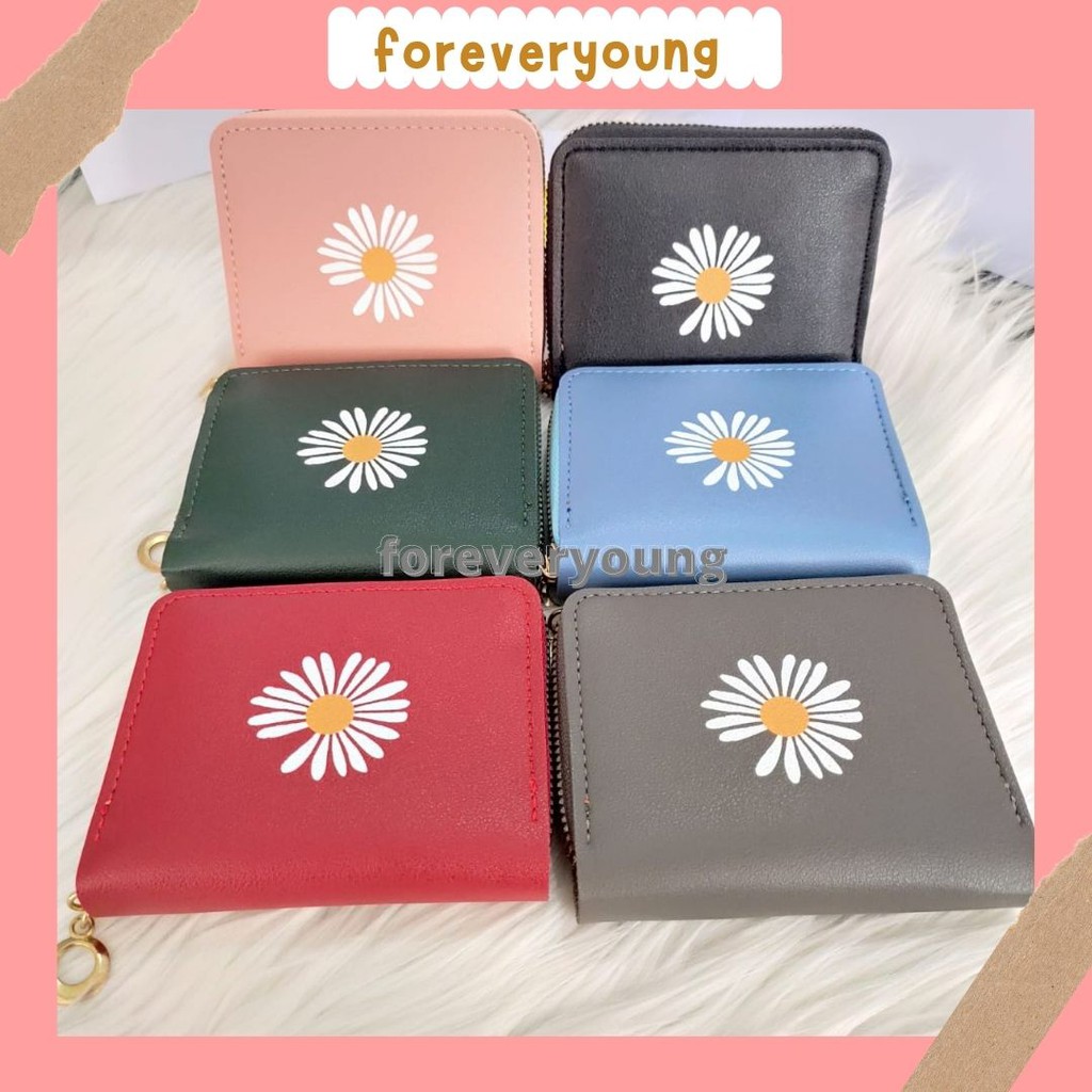 (FY) COD Dompet Import dompet Wanita Dompet Koin/kartu Dompet Wanita mini murah Motif Bunga Daisy