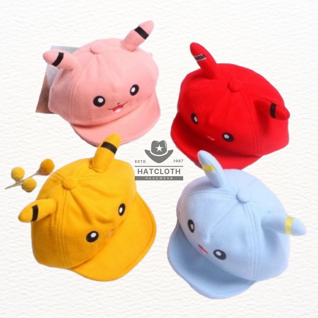 Topi Anak Bayi Karakter Pikachu Bahan Flece