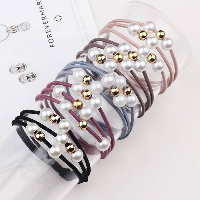 Aksesoris Karet Ikat Rambut Korea Mutiara 6B