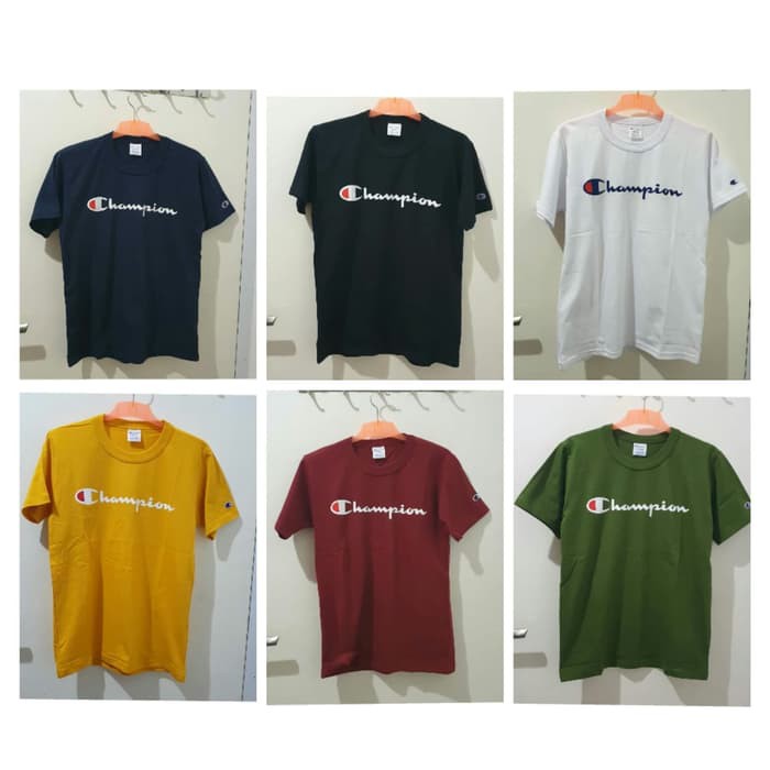 Champion script tee authentic/original 100% sisa ekspor
