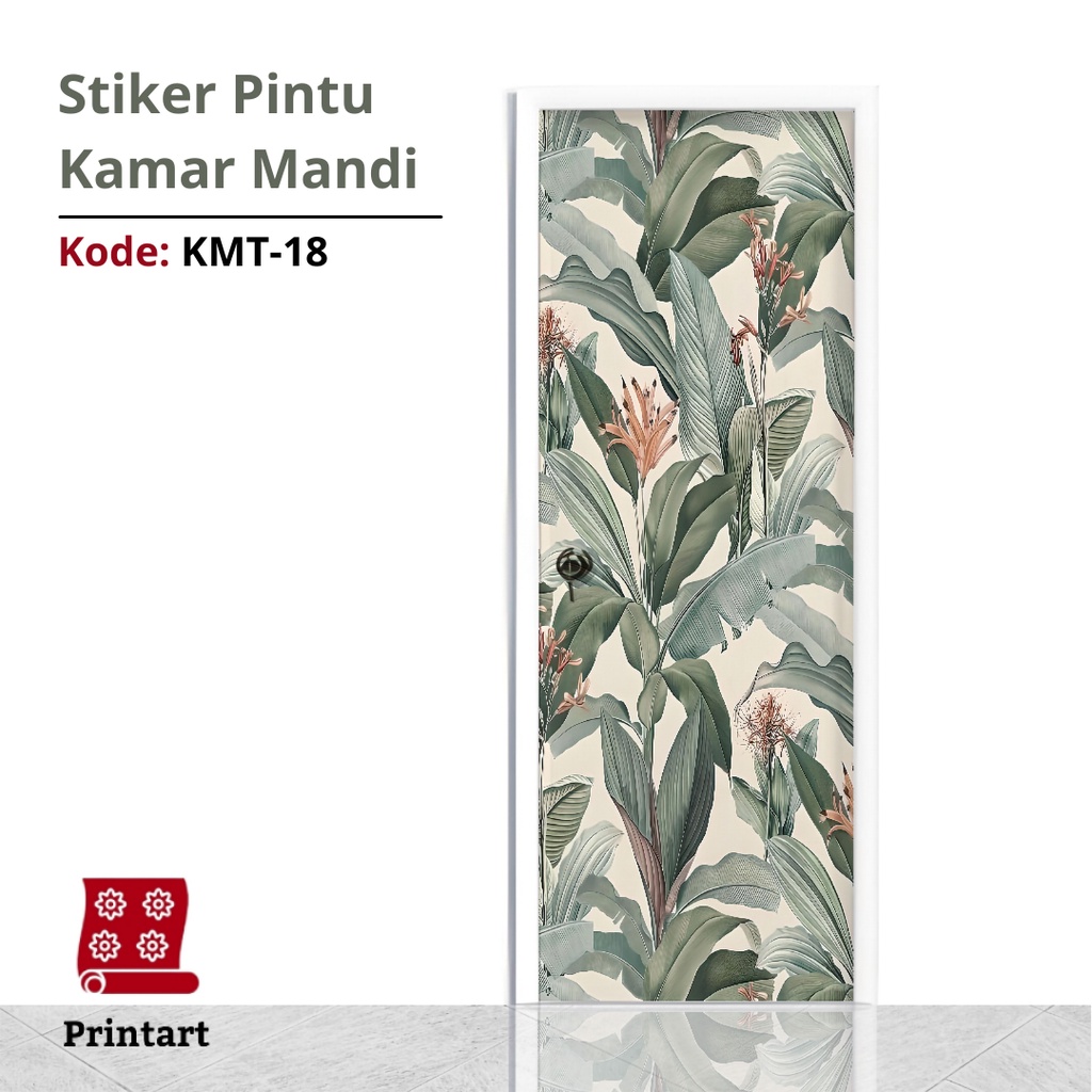 Stiker Pintu Kamar Mandi Toilet Motif Tropical Kode KMT-18 - FM