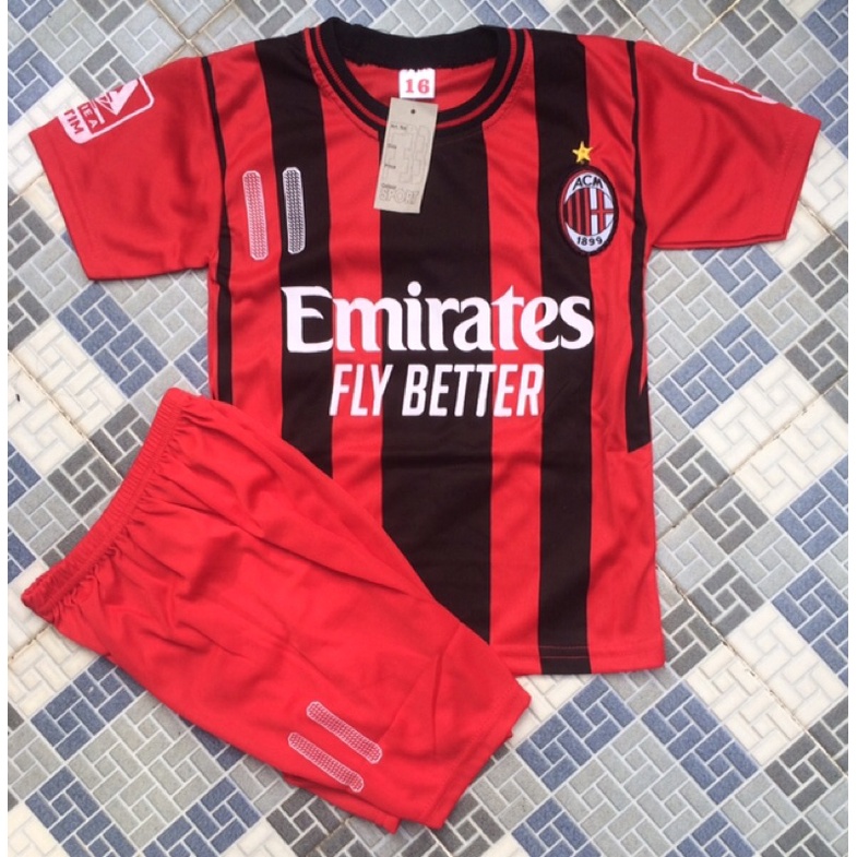 Baju bola milan anak geratis sablon nama setelan bola anak geratis sablon nama