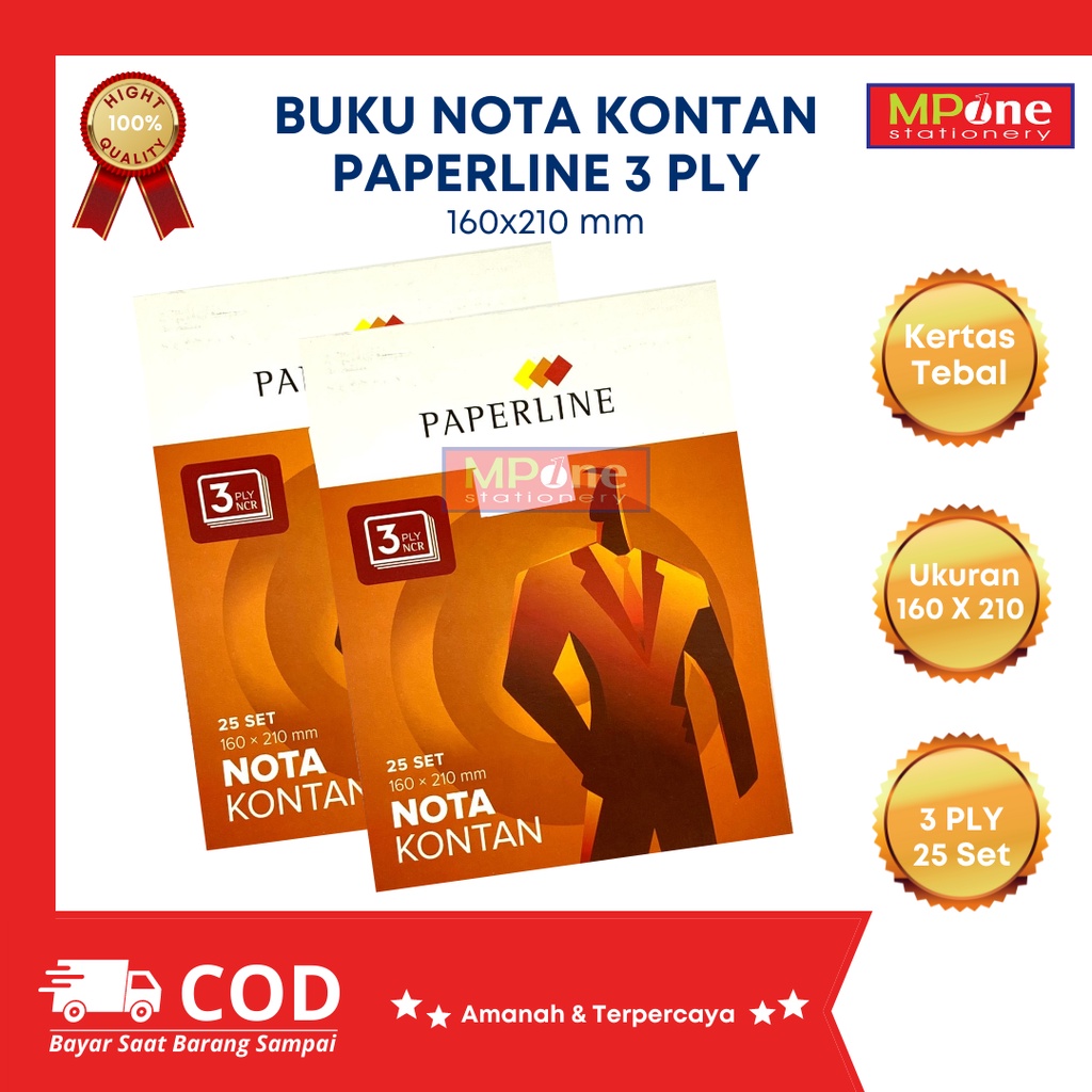 

Nota Kontan Besar 3PLY / Nota Kontan B3 3Ply 160 X 210 MM / Buku Nota Paperline