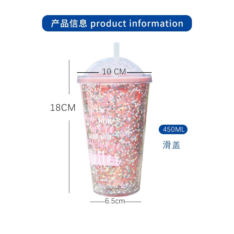 Botol Minum Sedotan Botol Tumbler Cups Botol Viral Botol Glitter Botol Gemoy Anti Tumpah