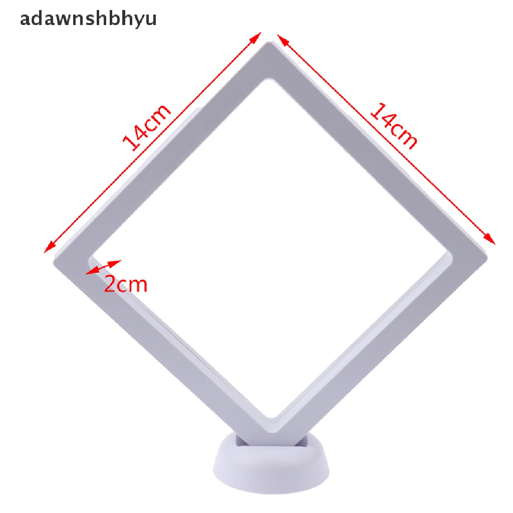 Adawnshbhyu Persegi 3D Melayang Perhiasan Koin Display Frame Holder Box Case w/Stand ID